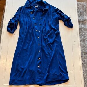 Calvin Klein Royal Blue Button-Front Midi Dress